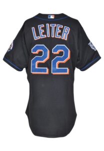 10/21/2000 Al Leiter New York Mets World Series Game-Used Black Alternate Jersey