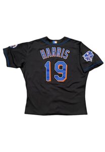 10/21/2000 Lenny Harris New York Mets World Series Bench-Worn Black Alternate Jersey