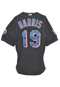 10/21/2000 Lenny Harris New York Mets World Series Bench-Worn Black Alternate Jersey