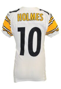 10/21/2007 Santonio Holmes Pittsburgh Steelers Game-Used Road Jersey