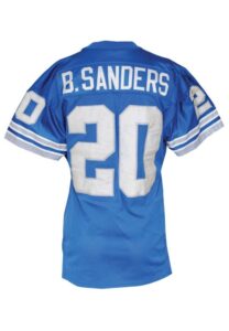 10/22/1995 Barry Sanders Detroit Lions Game-Used Road Jersey