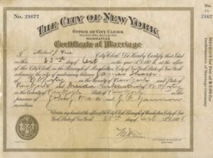 10/23/1925 Jim Thorpe Marriage Certificate Witnessed by John Mara