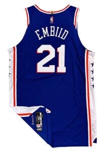 10/24/21 Joel Embiid Philadelphia 76ers Game-Used Icon Edition Jersey