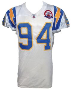 10/25/09 Jyles Tucker San Diego Chargers Game-Used Throwback Uniform