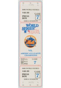 10/27/1986 Boston Red Sox vs. NY Mets World Series Game 7 Full Game Ticket