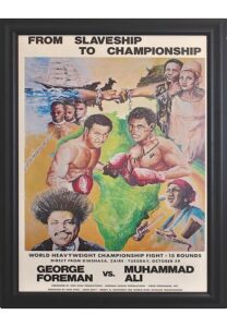 10/30/1974 Muhammad Ali Autographed “From Slaveship to Championship” Original Fight Poster