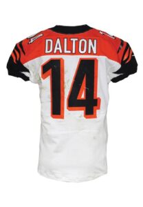 10/31/2013 Andy Dalton Cincinnati Bengals Game-Used Road Jersey