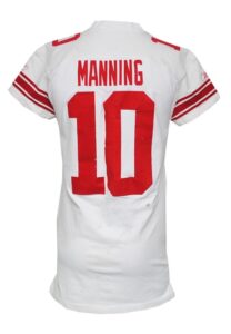 10/4/2009 Eli Manning New York Giants Game-Used Road Jersey