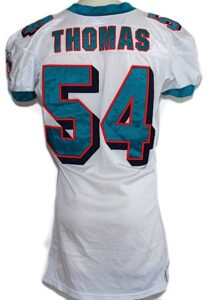 10/5/2003 Zach Thomas Miami Dolphins Game-Used Road Jersey