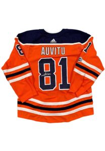 11/1/2017 Yohan Auvito Edmonton Oilers Game-Used & Autographed Jersey