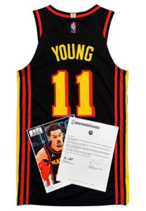 11/1/2021 Trae Young Atlanta Hawks Game-Used Statement Jersey