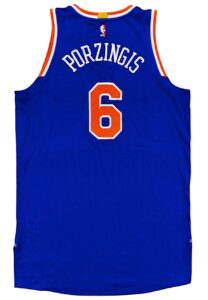 11/10/2015 Kristaps Porzingis NY Knicks Game-Used Road Jersey