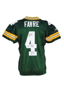 11/11/2007 Brett Favre Green Bay Packers Game-Used & Autographed Home Jersey