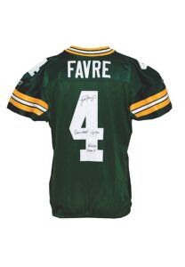 11/11/2007 Brett Favre Green Bay Packers Game-Used & Autographed Home Jersey