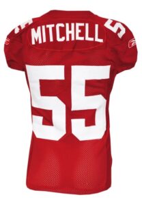 11/11/2007 Kawika Mitchell New York Giants Game-Used Red Alternate Jersey