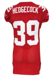 11/11/2007 Madison Hedgecock New York Giants Game-Used Red Alternate Jersey