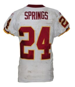 11/12/2006 Shawn Springs Washington Redskins Game-Used Road Jersey