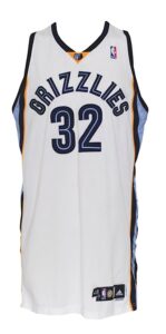 11/14/2008 vs. Milwaukee O.J. Mayo Rookie Memphis Grizzlies Game-Used & Autographed Home Jersey (JSA)