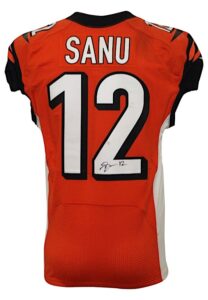 11/2/2014 Mohamed Sanu Cincinnati Bengals Game-Used & Autographed Jersey