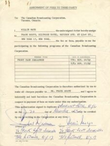 11/20/1962 Willie Mays Signed Contract with The Canadian Broadcasting Corp.