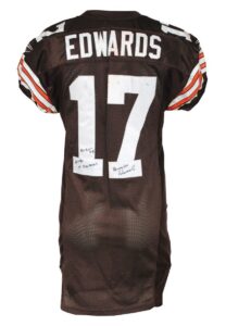 11/20/2005 Braylon Edwards Cleveland Browns Game-Used & Autographed Home Jersey