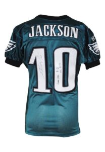 11/21/2010 & 12/28/2010 DeSean Jackson Philadelphia Eagles Game-Used & Autographed Home Jersey