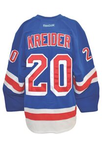 11/23/2015-1/2/2016 Chris Kreider New York Rangers Game-Used Home Jersey