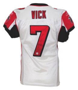 11/24/2005 Michael Vick Atlanta Falcons Game-Used & Autographed Road Jersey