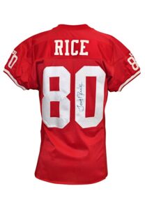 11/26/1995 Jerry Rice San Francisco 49ers Game-Used & Autographed Home Jersey