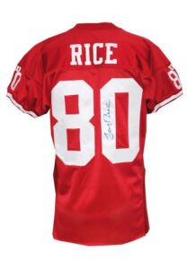 11/26/1995 Jerry Rice San Francisco 49ers Game-Used & Autographed Home Jersey