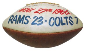 11/27/1966 Merlin Olsen LA Rams Autographed Game Ball