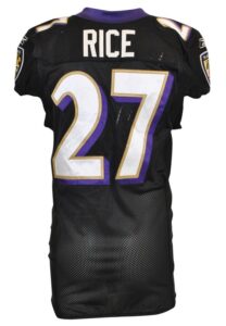 11/28 & 12/19/2010 Ray Rice Baltimore Ravens Game-Used Home Uniform