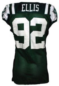 11/29/2009 Shaun Ellis New York Jets Game-Used Home Jersey