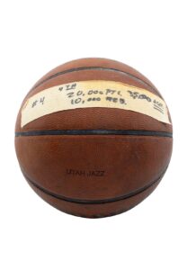 11/4/1996 Charles Barkley Rockets Vs Jazz Milestone Game-Used Basketball