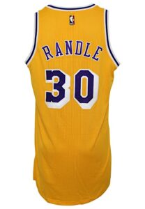 11/4/2016 Julius Randle Los Angeles Lakers Game-Used TBTC Hardwood Classics Jersey