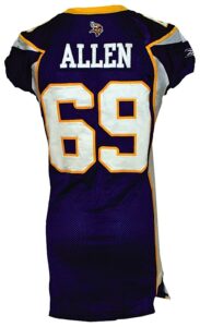 11/9/08 Jared Allen Minnesota Vikings Game-Used Home Jersey