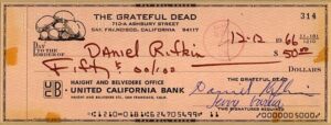 12/12/1966 Jerry Garcia Grateful Dead Signed Check