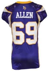 12/13/2010 Jared Allen Minnesota Vikings Game-Used Home Jersey