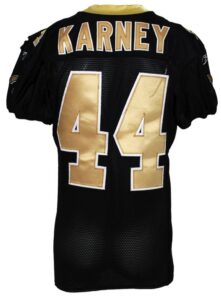 12/16/2007 Mike Karney New Orleans Saints Game-Used Home Jersey