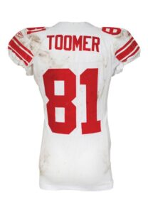 12/2/2007 Amani Toomer New York Giants Game-Used Road Jersey