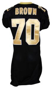 12/23/2007 Jammal Brown New Orleans Saints Game-Used Home Jersey