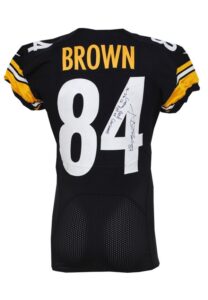 12/23/2012 Antonio Brown Pittsburgh Steelers Game-Used & Autographed Home Jersey