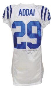 12/24/2006 Joseph Addai Indianapolis Colts Game-Used & Autographed Road Jersey