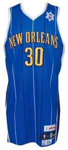 12/25/2008 David West New Orleans Hornets Game-Used Christmas Day Road Jersey