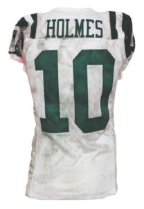 12/26/2010 Santonio Holmes NY Jets Game-Used Road Uniform with Helmet & Gloves