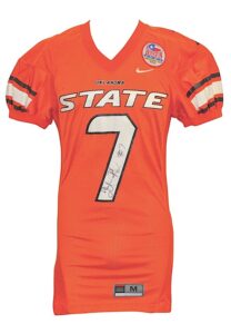 12/27/2002 Tatum Bell Oklahoma State Cowboys Houston Bowl Game-Used & Autographed Jersey