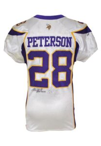 12/28/2010 Adrian Peterson Minnesota Vikings Game-Used & Autographed Road Jersey