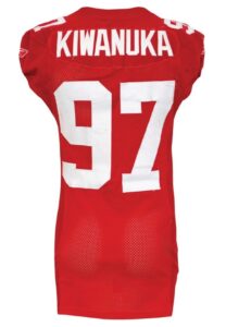 12/3/2006 Mathias Kiwanuka NY Giants Game-Used Red Alternate Home Jersey