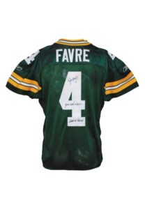 12/30/2007 Brett Favre Green Bay Packers Game-Used & Autographed Home Jersey