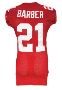 12/4/2005 Tiki Barber New York Giants Game-Used Red Alternate Jersey